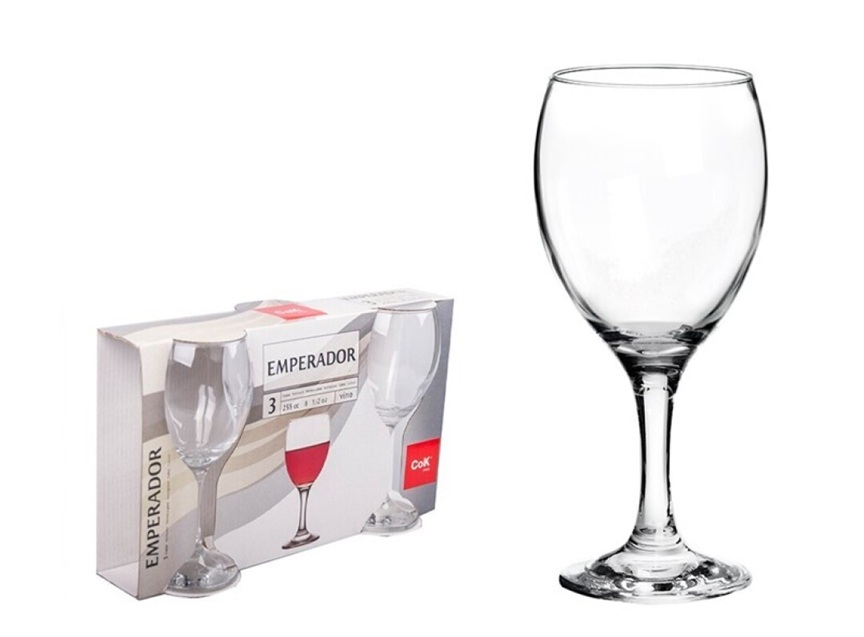 Viinilasisetti EMPERADOR, 3 kpl/ setti. Vetoisuus 34,5cl.