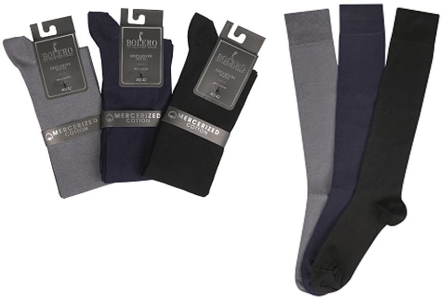 Miesten merseroitu puuvilla polvisukka 1par/pkt. 40-42
