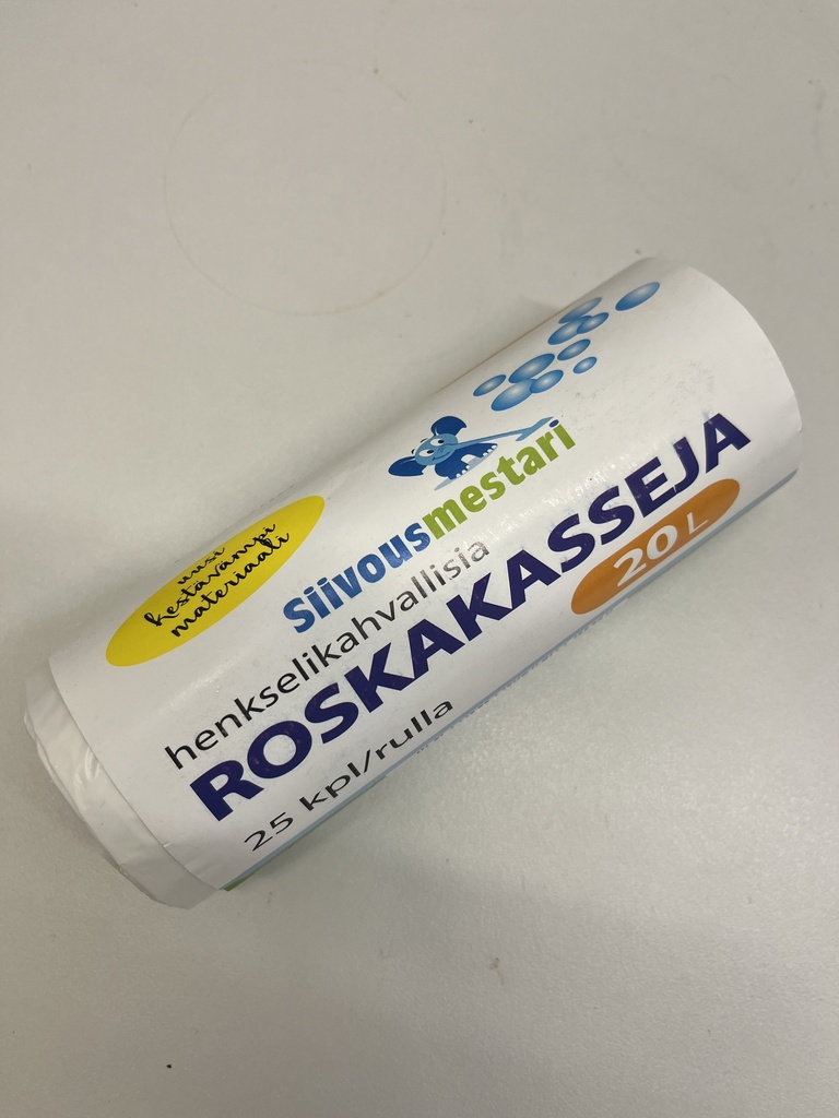 Roskakassi kahvoilla 20l,  25pss/rll