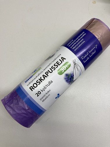 Roskakassi sulkijanauhalla ja tuoksulla 30l, 20pss/rll 