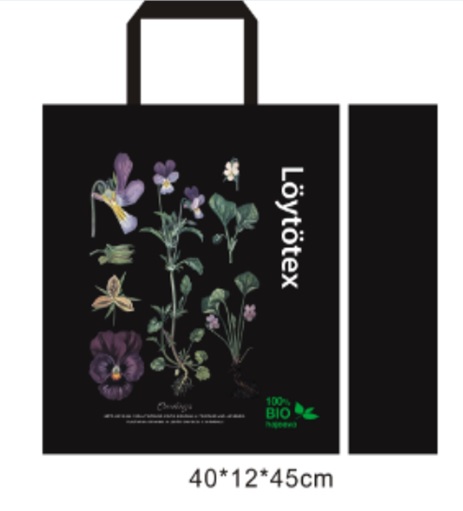 LÖYTÖTEX NON WOVEN Kauppakassi, 40x35cm + 10cm avautuvat sivut+  pohja ( sis. Kantokahvat ) 