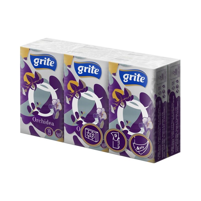 Grite Orchidea nenäliina 6kp, 6pack ( 9liinaa/pkt.) 