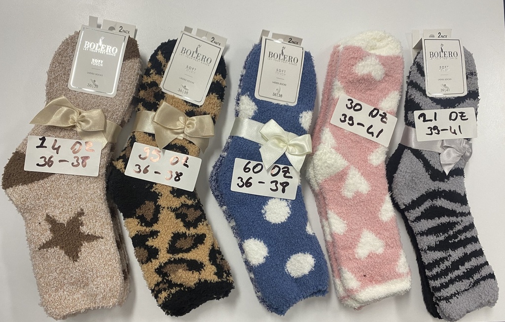 Naisten super-soft, pehmo- pörrö kotisukka 2par/pkt. 39-41