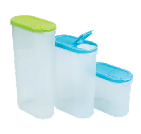 Pitkä säilytysrasia 2100 ml, kansi sininen/ transparrent
