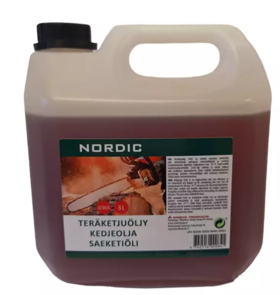 Ei saatavilla tällä hetkellä! Teräketjuöljy 3L. MYYNTIERÄ 3 kpl NORDIC min. 4 ME, teholava 90kpl, lava 180kpl