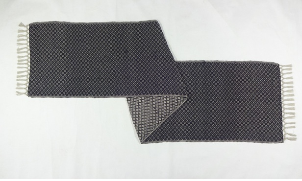 Keinutuolimatto/kaitaliina 40x190cm, musta/pellava