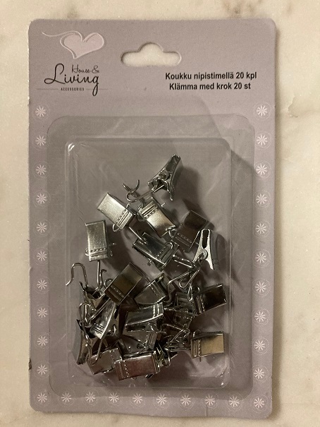 Koukku nipistimellä 20 kpl