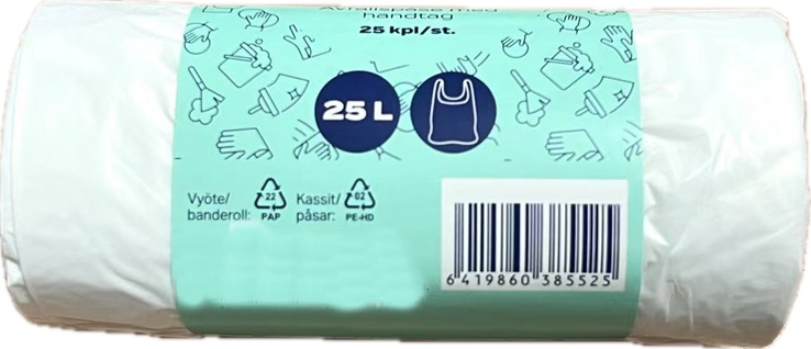 UUTUUS! Roskakassi 25l, 25kpl/rll, valkoinen