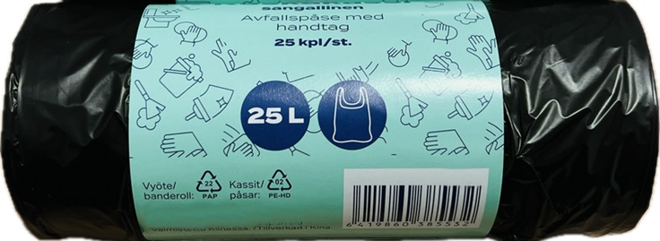 UUTUUS! Roskakassi 30l, 25kpl/rll, musta