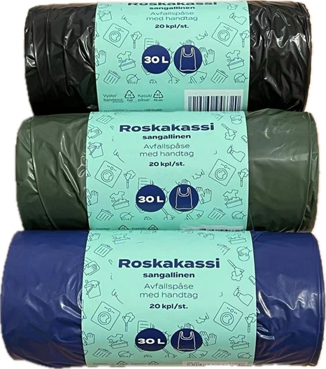 UUTUUS! Roskakassi 30l, 20kpl/rll, värillinen 
