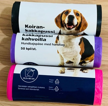 UUTUUS! Koiran jätöspussi 50kpl/rll, värillinen 