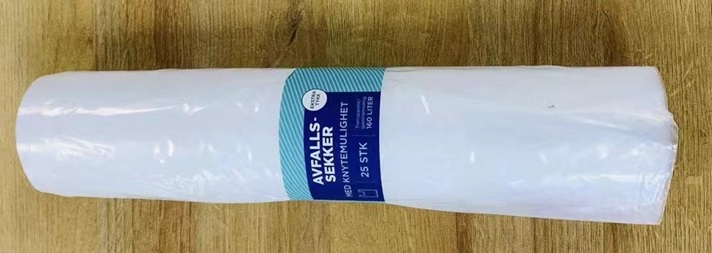 UUTUUS! Jätesäkki kahvoilla 160l, 25kpl/rll, kirkas