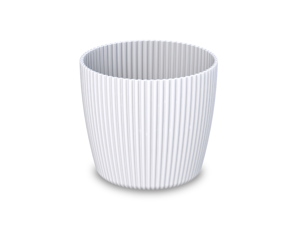 Muoviruukku Wave Pot 18x18h - valkoinen