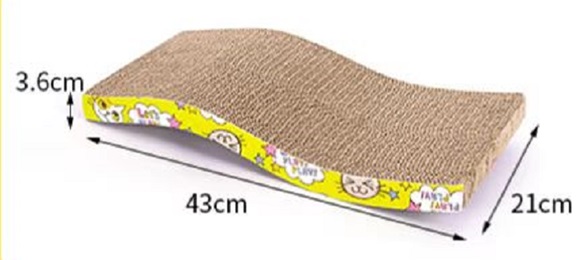 Kissan raapimisalusta pahvia S-malli 43x21x3,6cm