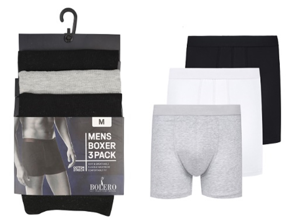 Miesten yksiväriset puuvilla boxerit 3kpl/pkt. XXL