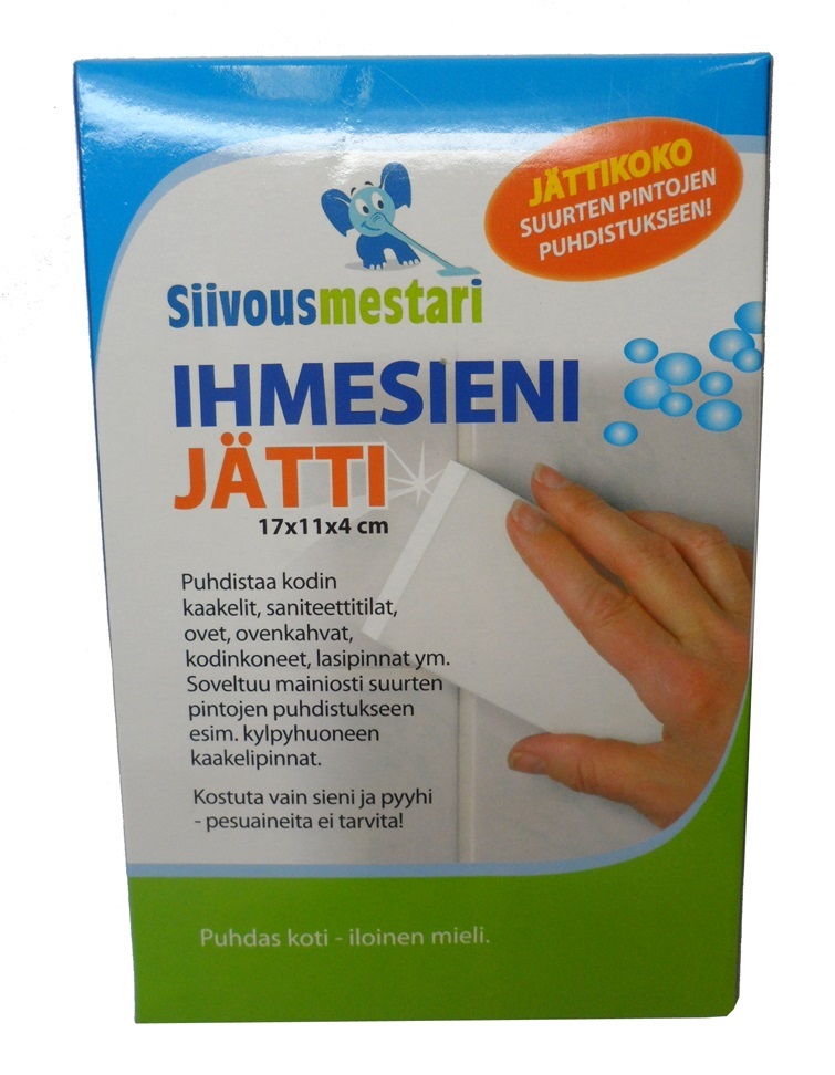 Siivousmestari ihmesieni Jätti 17x11x4cm, valkoinen