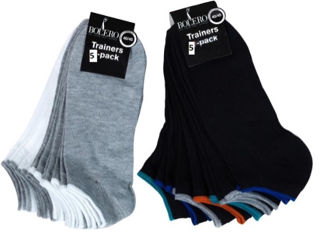 Sneakersukka puuvillaa raidalla 41-45, 5par/pkt. 