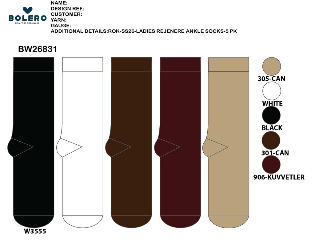Puuvillasukka basic 5par/pkt. 37-41