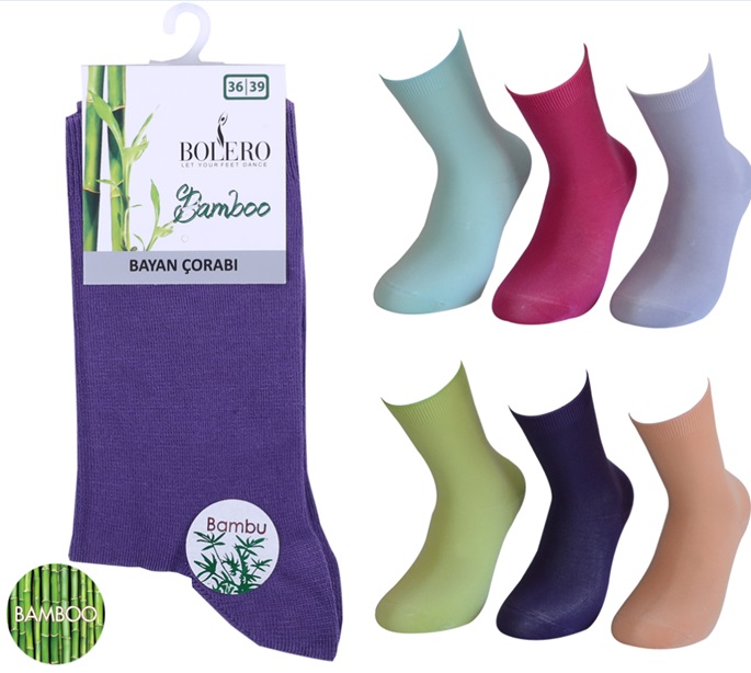 Bambu sukka varrella 1par/pkt. 37-41, comfort top