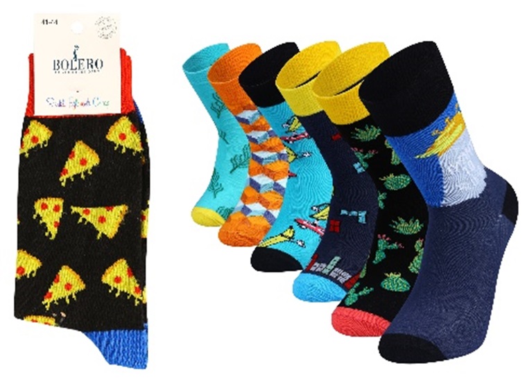 UUTUUS! TEHTAAN STOCK!  COLORCOOL värikkäät ja kuvioidut puuvilla sukat 1par/pkt. 36-40, 70% puuvilla, 28% polyesteri, 2% elastaani