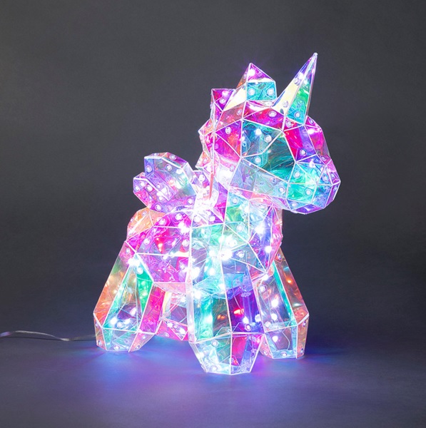 Paristokäyttäinen LED Magic Yksisarvinen 25.3x15.4x30cm, 100 LED magic -väri