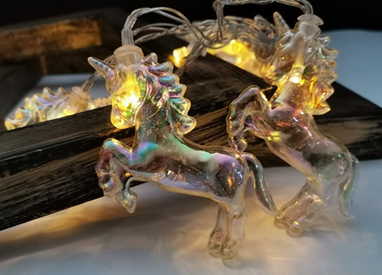 Yksisarvinen Led-valosarja 10 Led, lämmin valkoinen, paristokäyttöinen