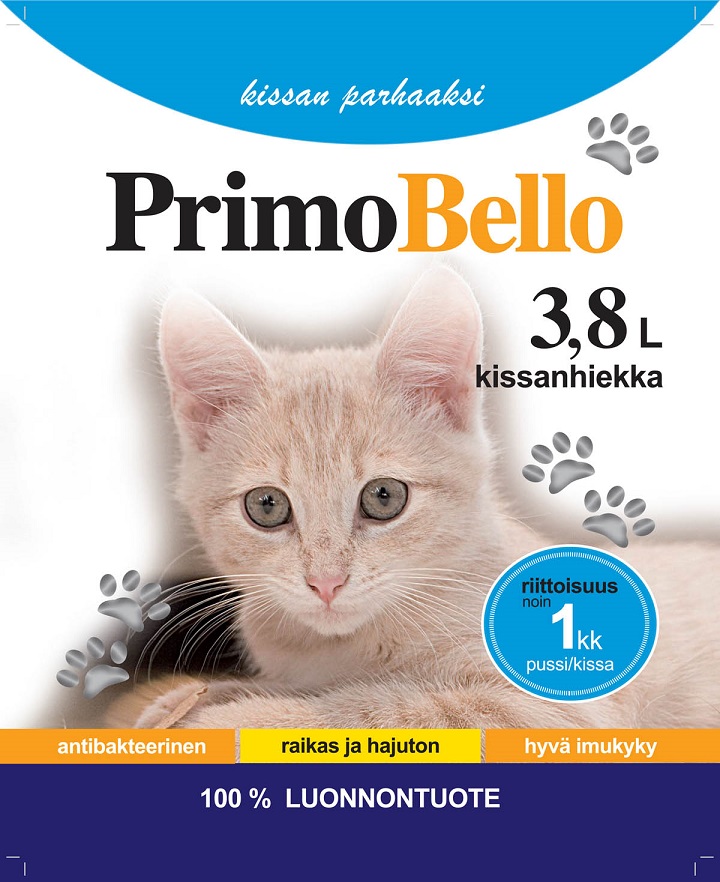 Primo Bello silica gel kissanhiekka 3.8L
