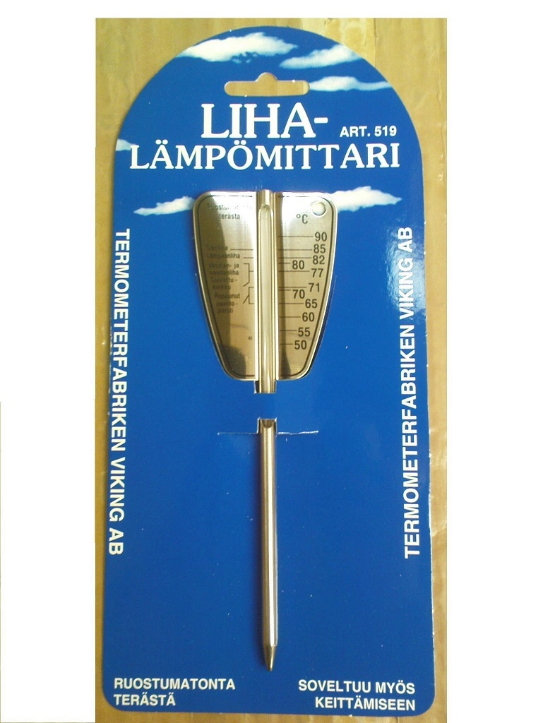 Kinkkumittari/Lihalämpömittari, ruostumatonta terästä