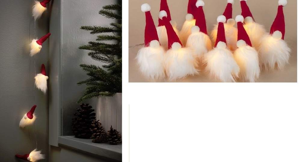 Tonttu Led-valosarja 10Led, lämmin valkoinen, paristokäyttöinen (5 ME)