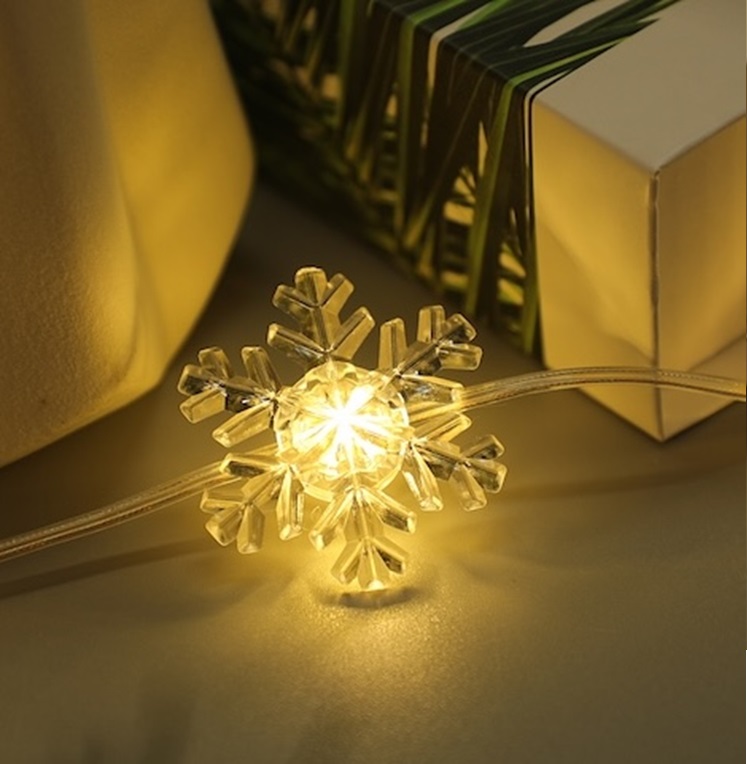 LED -lankavalosarja Lumihiutale 10L, lämmin valkoinen LED