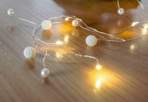 20 LED -HELMI lankavalosarja, lämmin valkoinen LED