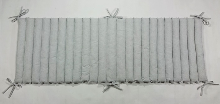 Topattu lepotuolin/penkin pehmuste 50x160x3,0cm, 6x kiinnitysnauhoilla, tumman harmaa