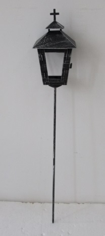 Hautalyhty RISTILLÄ 14x14x23cm + 60cm jalalla, matta musta teräs