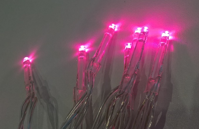 Led-sisävalosarja 10 Led, pinkki, paristokäyttöinen