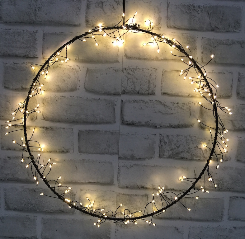 Led-valokranssi Ø 35cm 160 Led, lämmin valkoinen