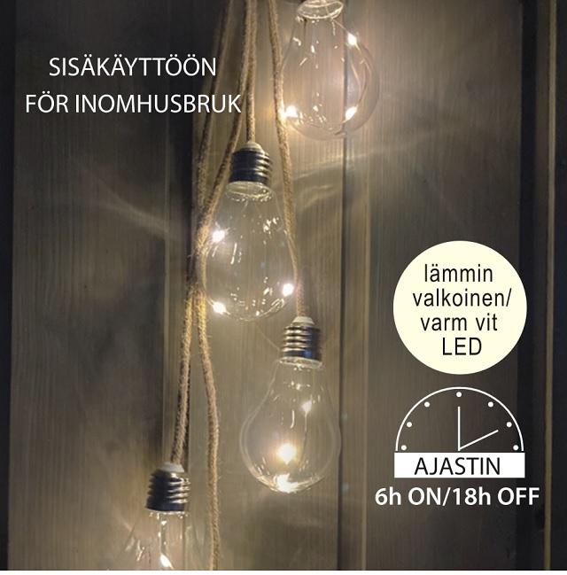 Juutti LED -lamppusarja 5-osainen, 15L (3Lx5), lämmin valkoinen LED