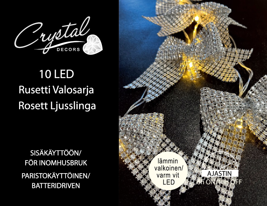 LED -rusettivalosarja 10L lämmin valkoinen led