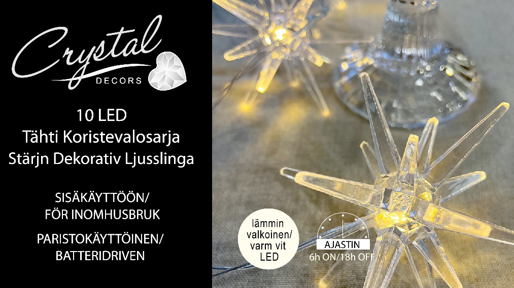 LED -tähtivalosarja, 10L, lämmin valkoinen led