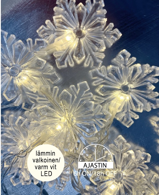 LED -Snowflake -valosarja 10L, lämmin valkoinen LED