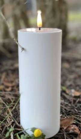 3D Led kynttilä sisä/ulkokäyttöön 7,5x12,5cm, VALKOINEN muovikuori