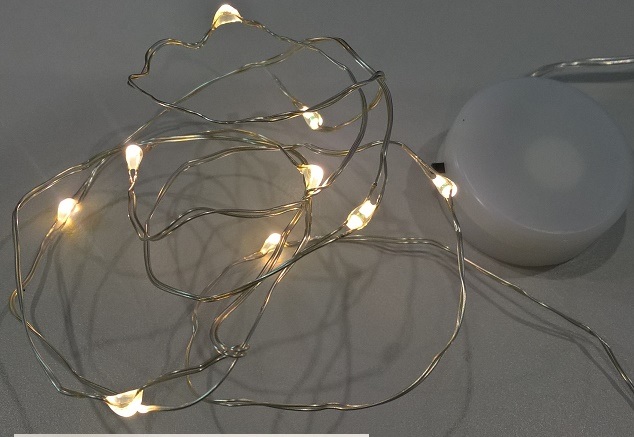 Led-Lankavalosarja 12 Led, lämmin valkoinen, paristokäyttöinen