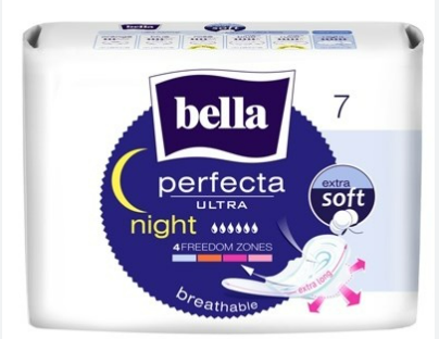 BELLA PERFECTA ULTRA NIGHT EXTRA Soft,  siivellinen kuukautisside 7 kpl