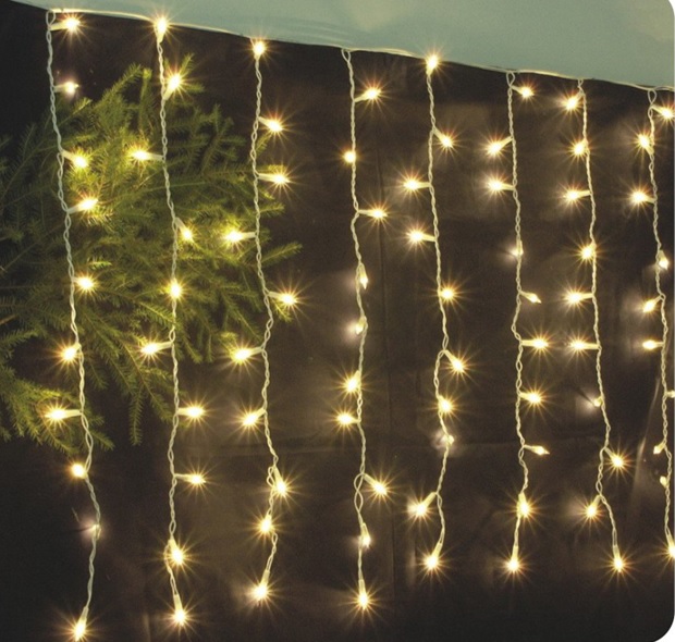 Jääkristalli Valoverho 1x2m 200 Led, lämmin valkoinen