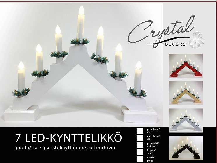 Paristokäyttöinen LED Kynttelikkö valkoinen