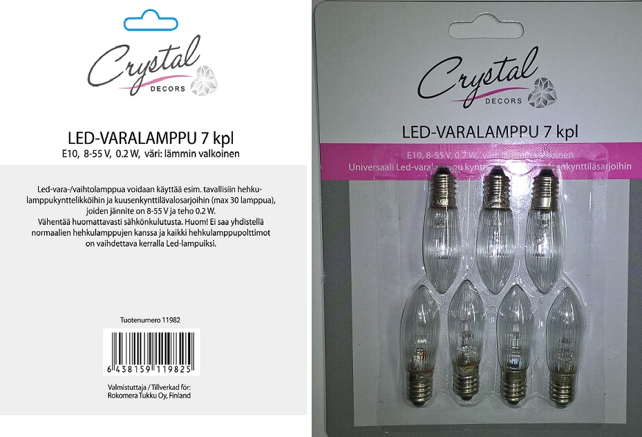 LED-vaihtolamppu kynttelikköön 7 kpl