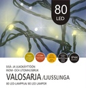 Jääkristalli Ulkovalosarja 80 Led, extra lämmin valkoinen