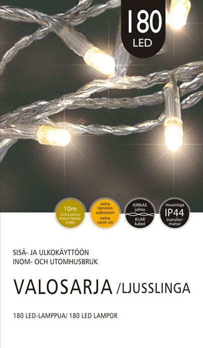 Jääkristalli Ulkovalosarja 180 Led, extra lämmin valkoinen