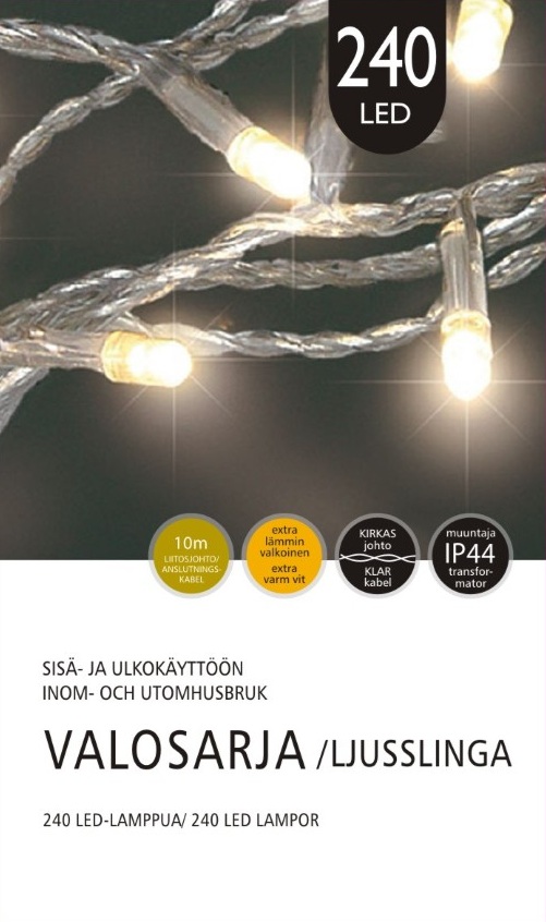 Jääkristalli Ulkovalosarja 240 Led, extra lämmin valkoinen (1 ME)