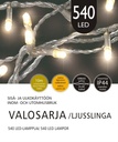 Jääkristalli Ulkovalosarja 540 Led, extra lämmin valkoinen (12 ME)