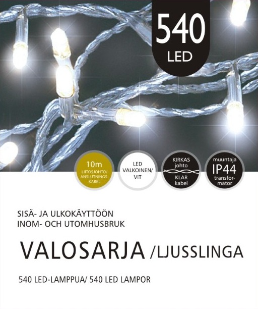 Jääkristalli Ulkovalosarja 540 Led, valkoinen